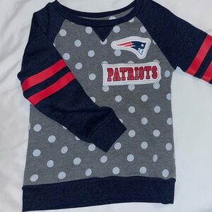 Girls NFL Patriots Polka Dot Sweatshirt - Gray and Navy